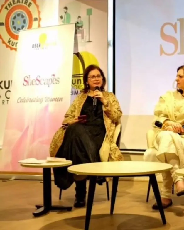 Shefali Chopra speaking on a panel at SheScapes